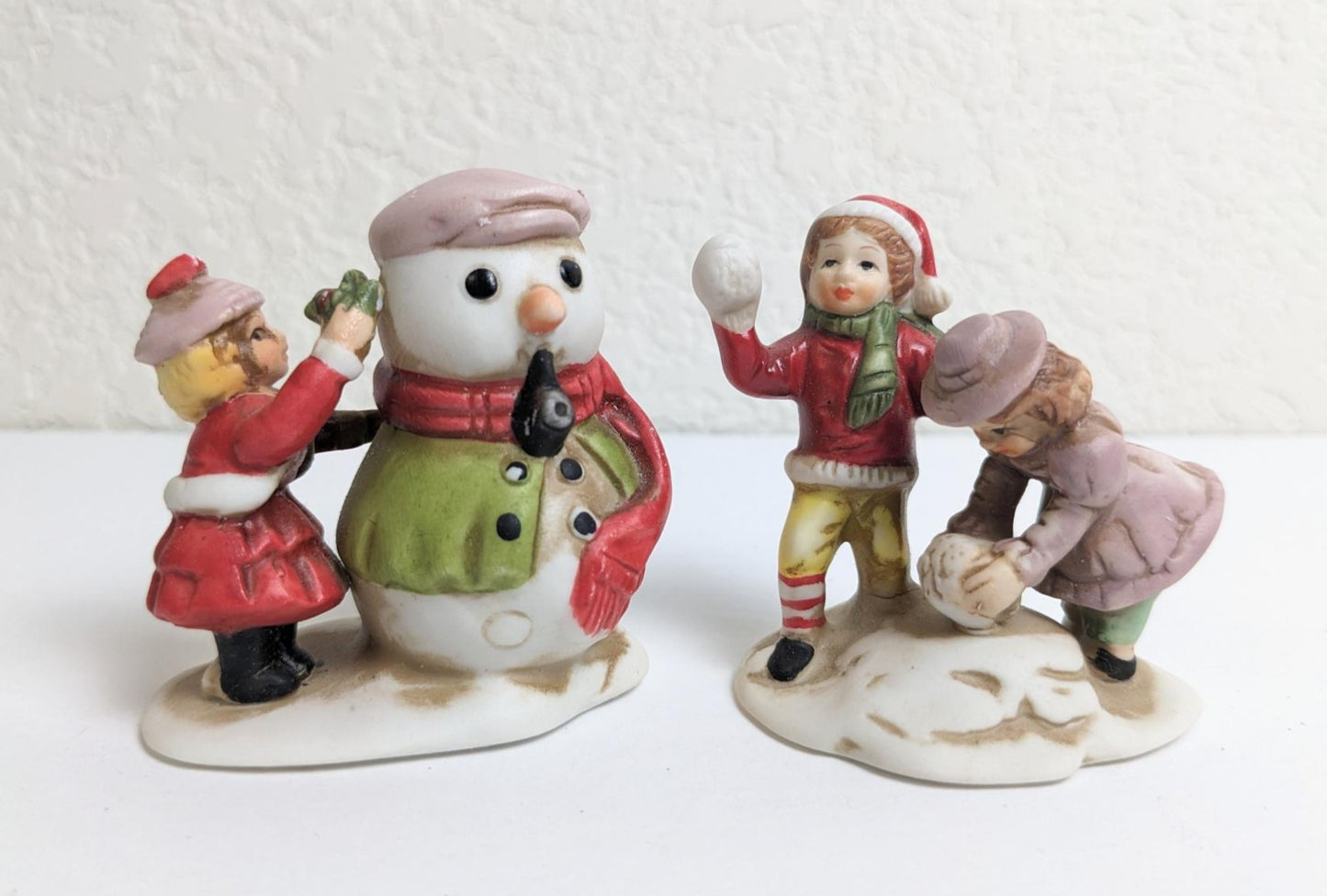 Vintage Mervyns Village Square Kids At Play Christmas Village Figurines