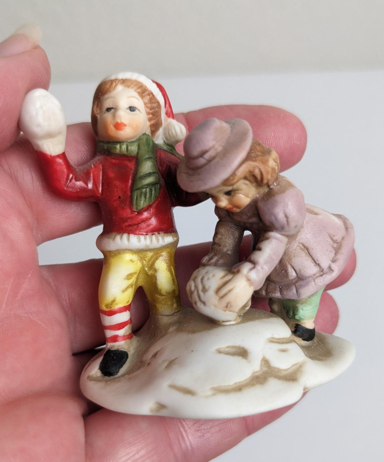 Vintage Mervyns Village Square Kids At Play Christmas Village Figurines