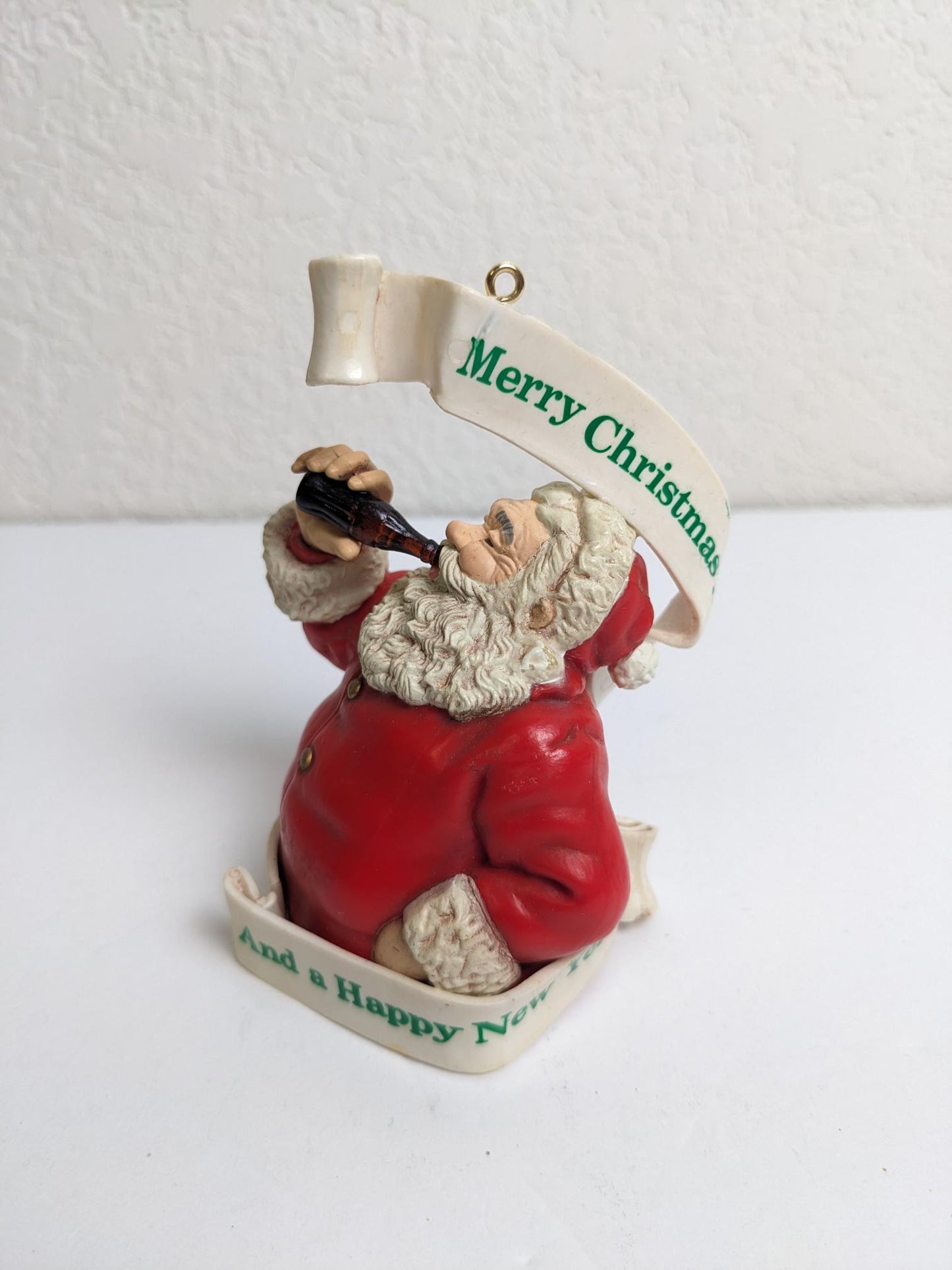 Santa Claus 'Merry Christmas Happy New Year' Coca Cola Christmas Ornament