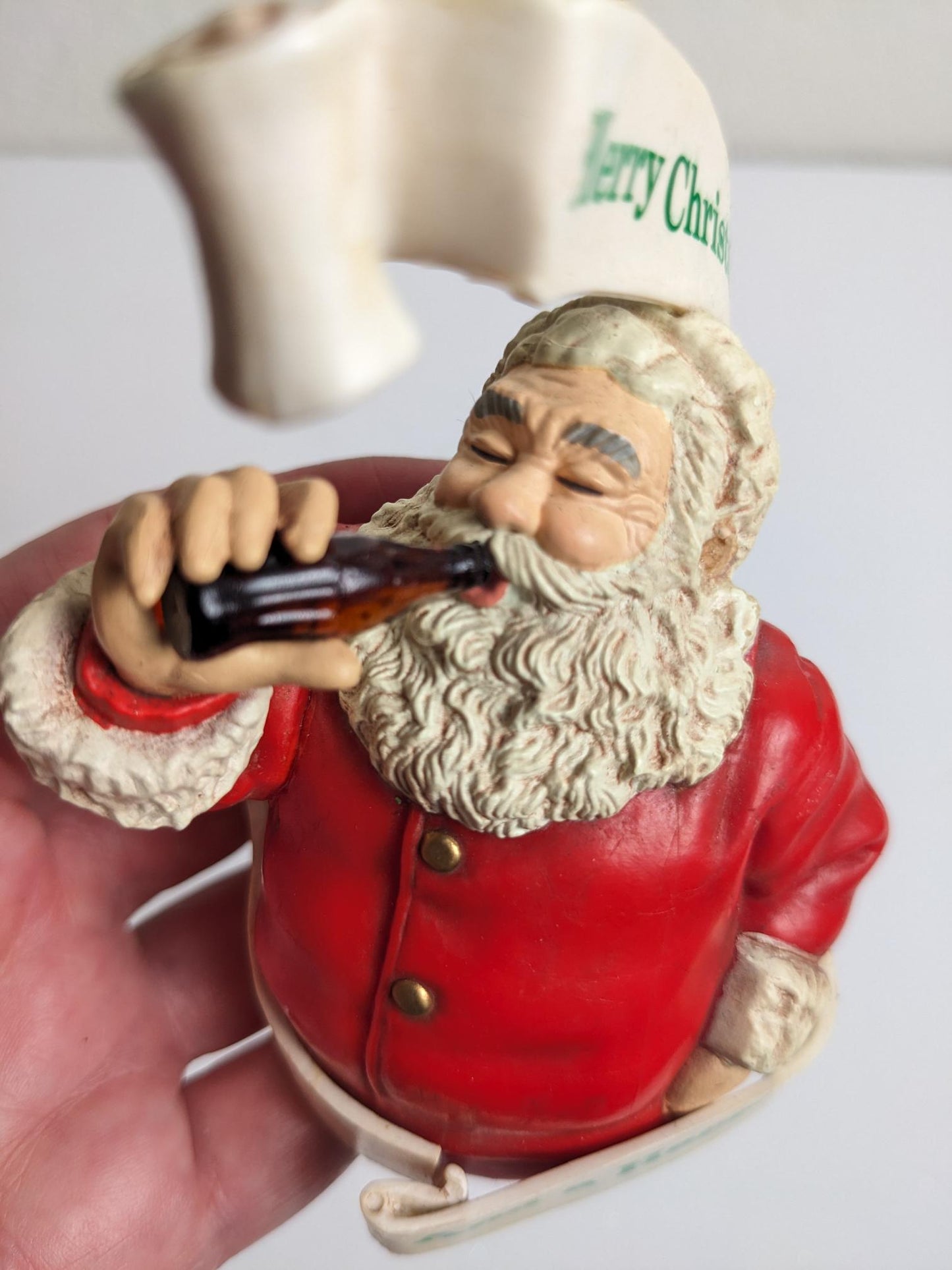 Santa Claus 'Merry Christmas Happy New Year' Coca Cola Christmas Ornament