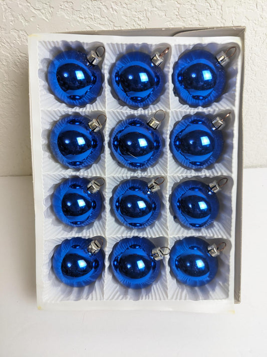 Small Blue Christmas Ornament Set