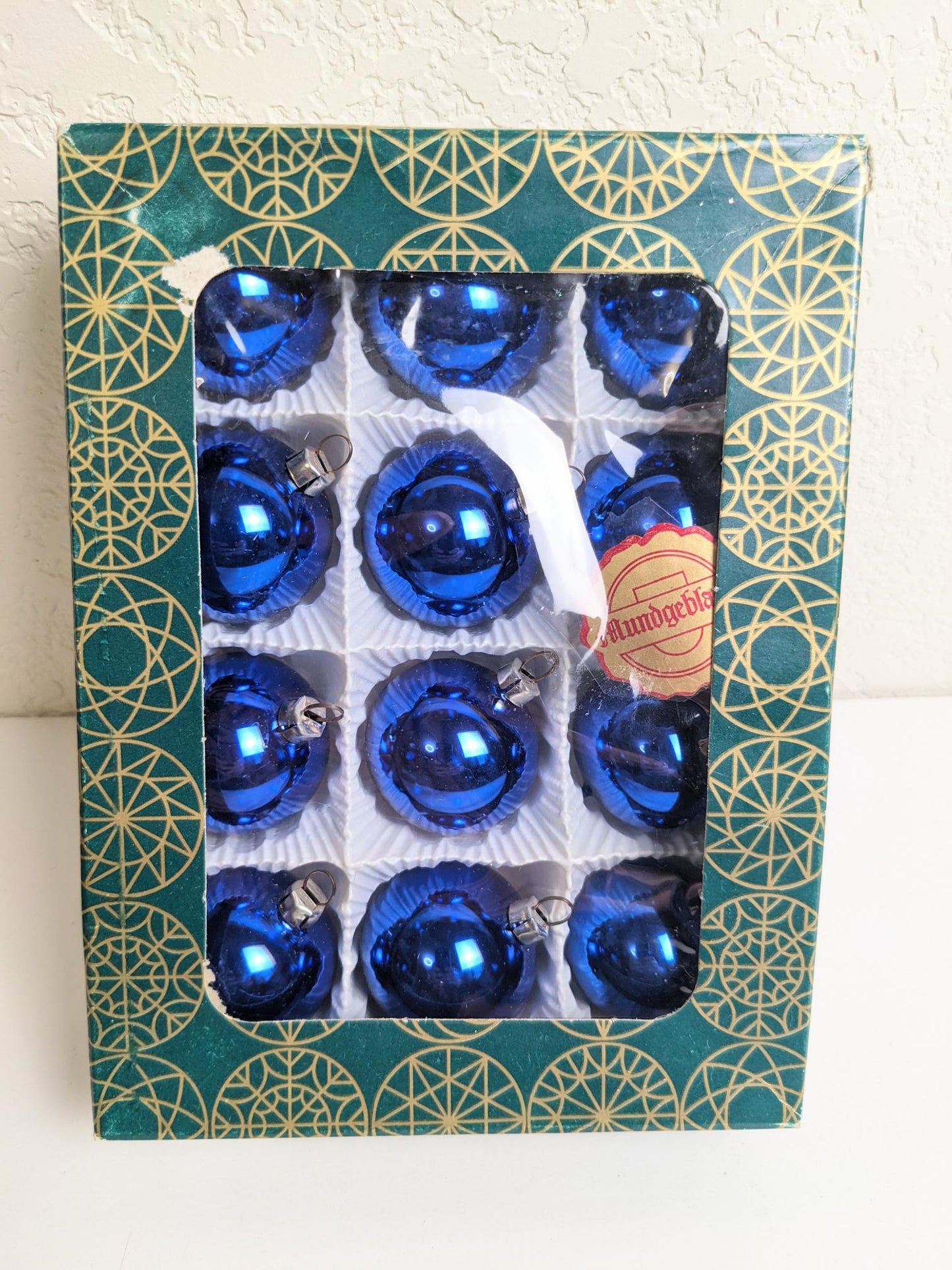 Small Blue Christmas Ornament Set