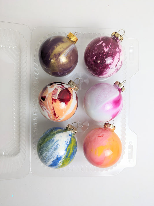 Marble Christmas Ornament Set