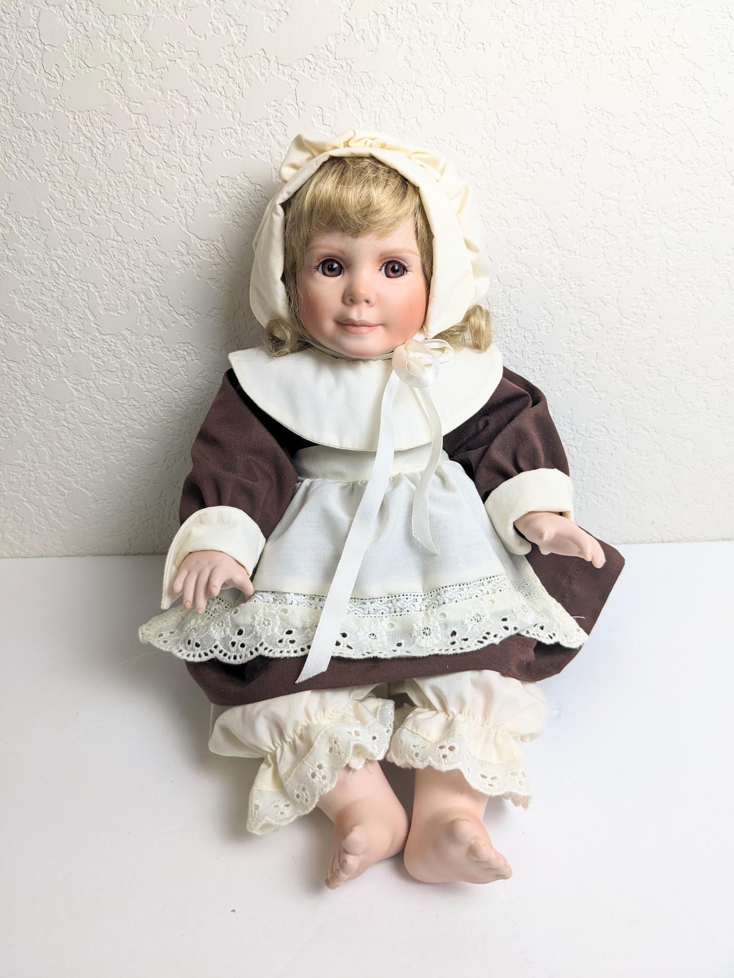 Thanksgiving Pilgrim Girl Jan Garnett Vintage 1994 Porcelain Doll