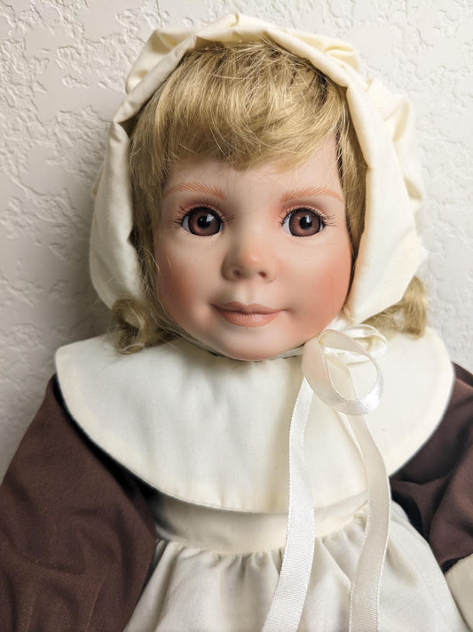 Thanksgiving Pilgrim Girl Jan Garnett Vintage 1994 Porcelain Doll