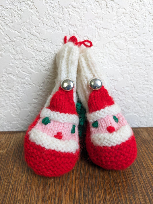 Vintage Knitted Santa Boots Christmas Ornaments