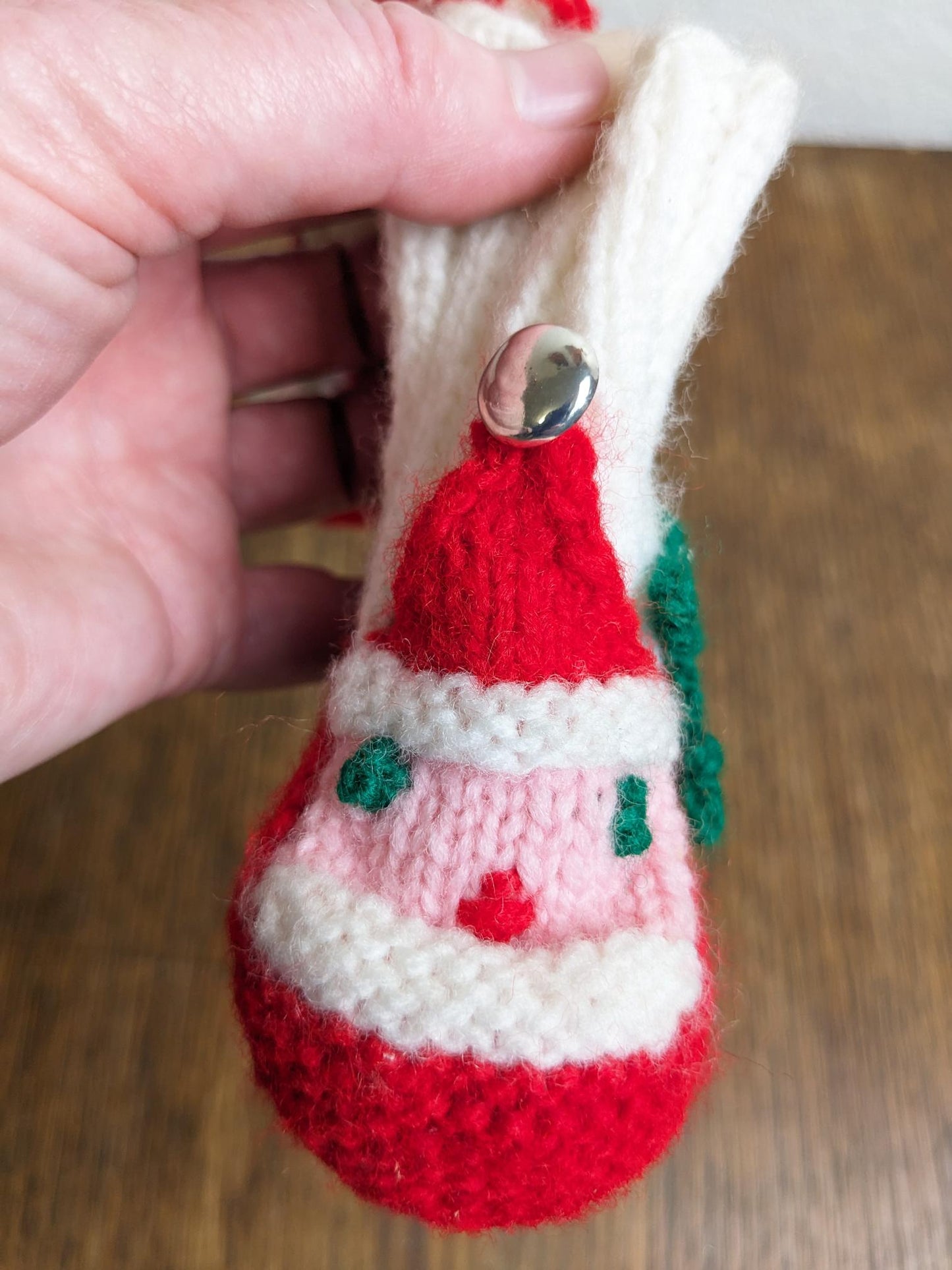 Vintage Knitted Santa Boots Christmas Ornaments