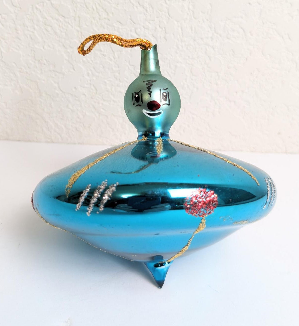 Vintage De Carlini Alien Spaceship Christmas Ornament