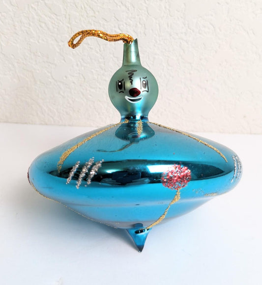 Vintage De Carlini Alien Spaceship Christmas Ornament