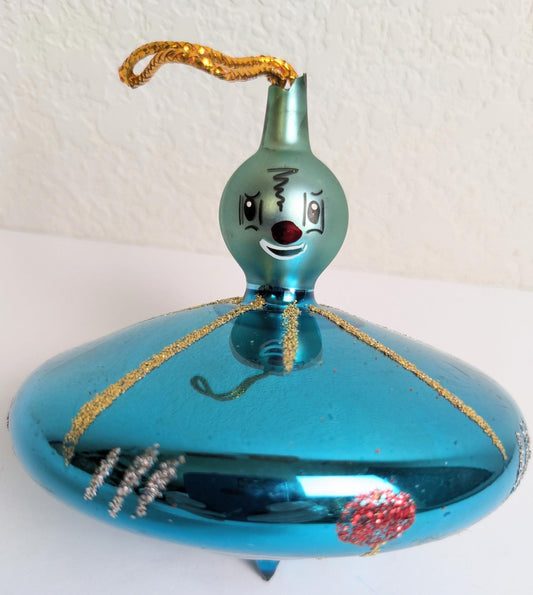 Vintage De Carlini Alien Spaceship Christmas Ornament
