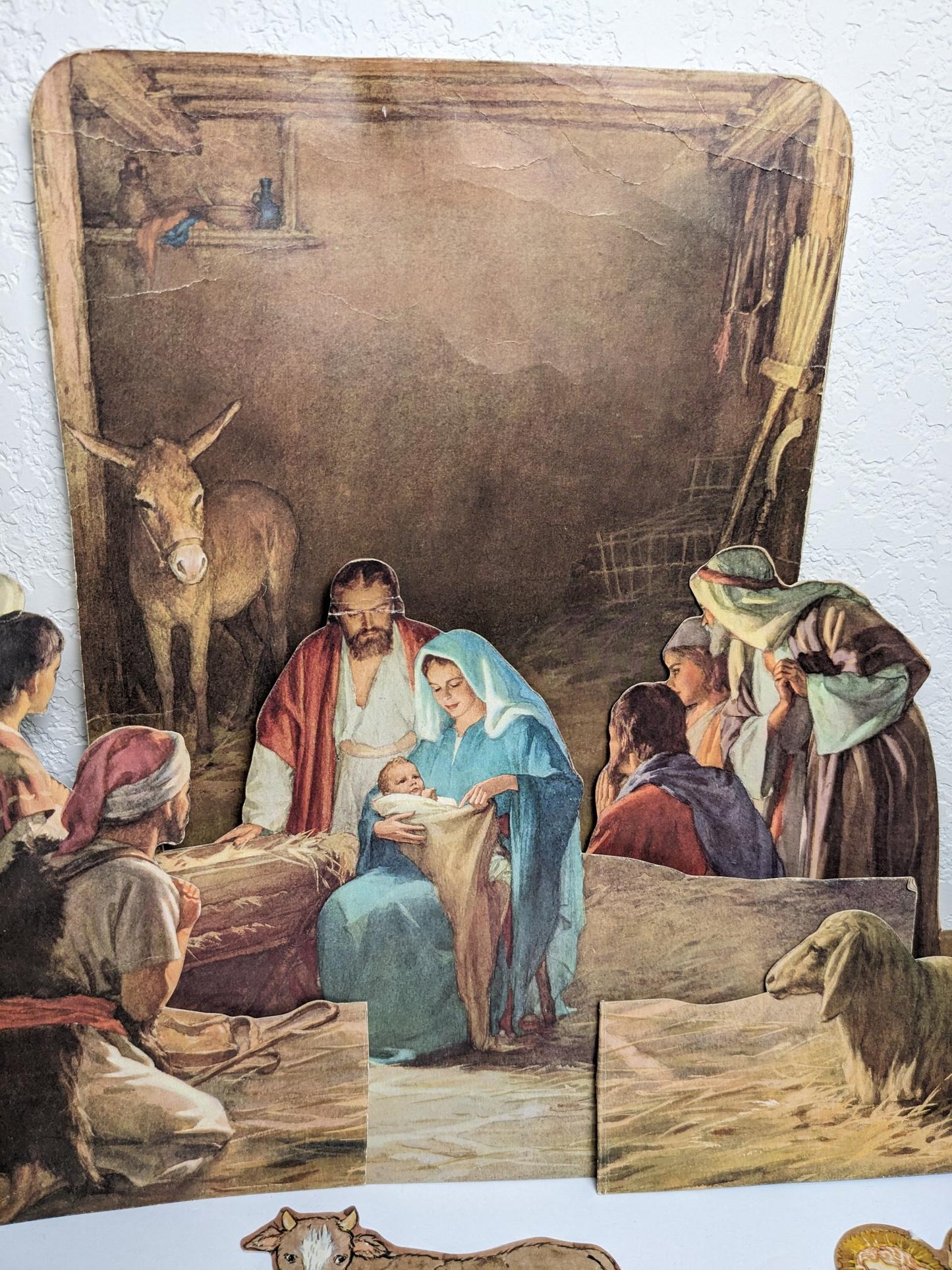 Paper Die Cut 3D Vintage Christmas Nativity Set