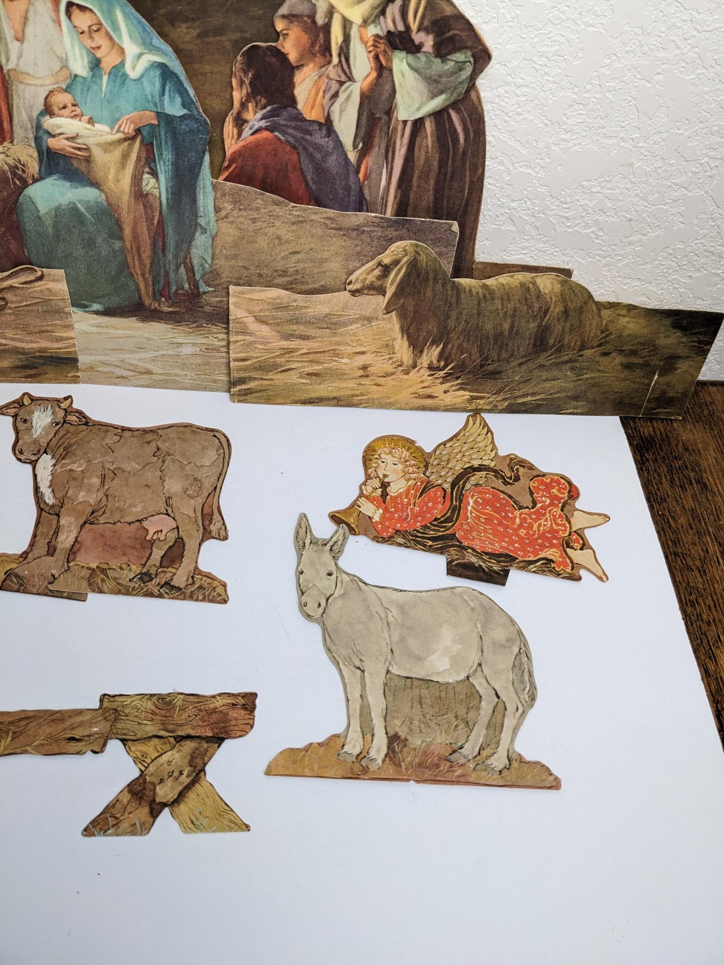 Paper Die Cut 3D Vintage Christmas Nativity Set