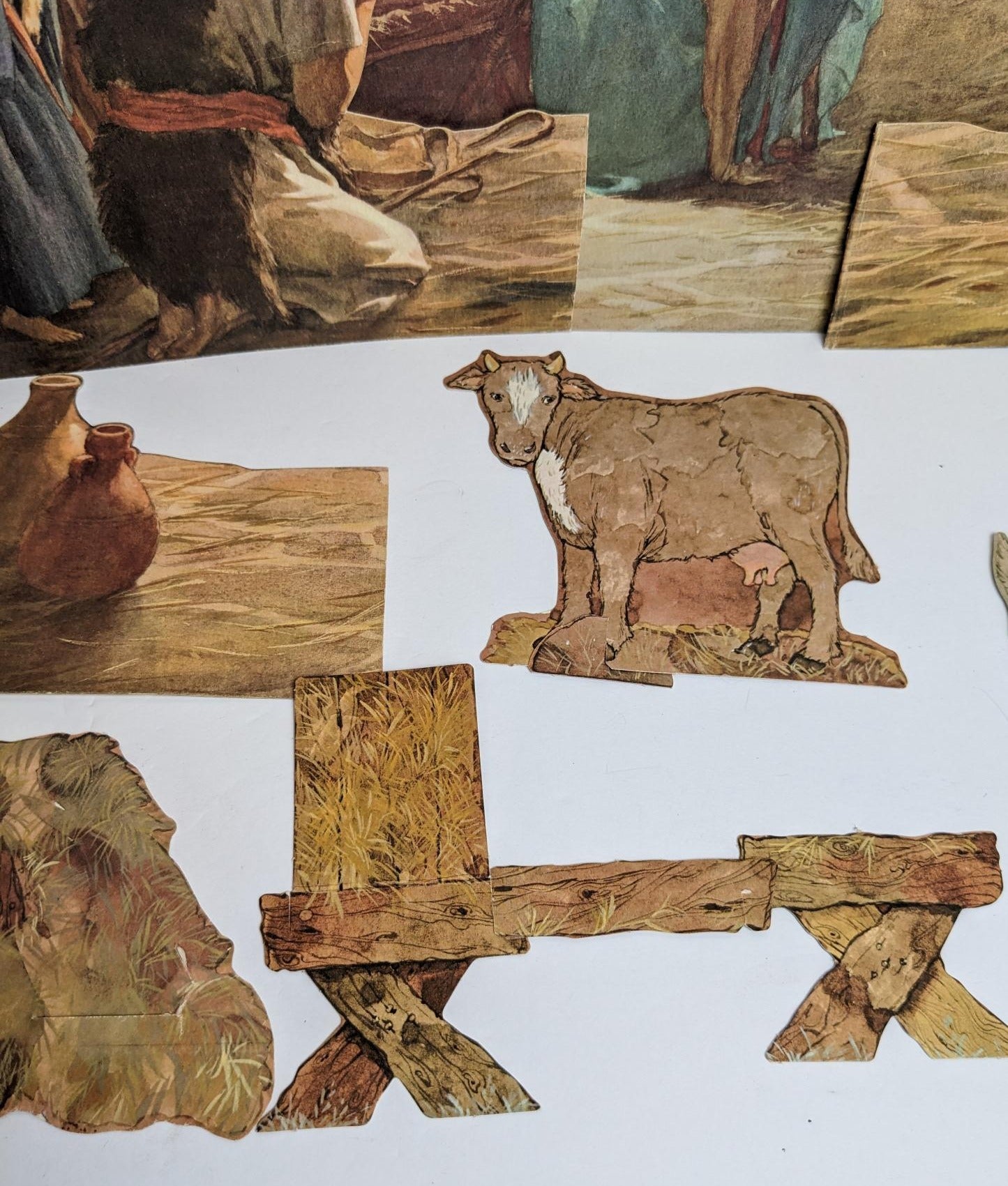 Paper Die Cut 3D Vintage Christmas Nativity Set