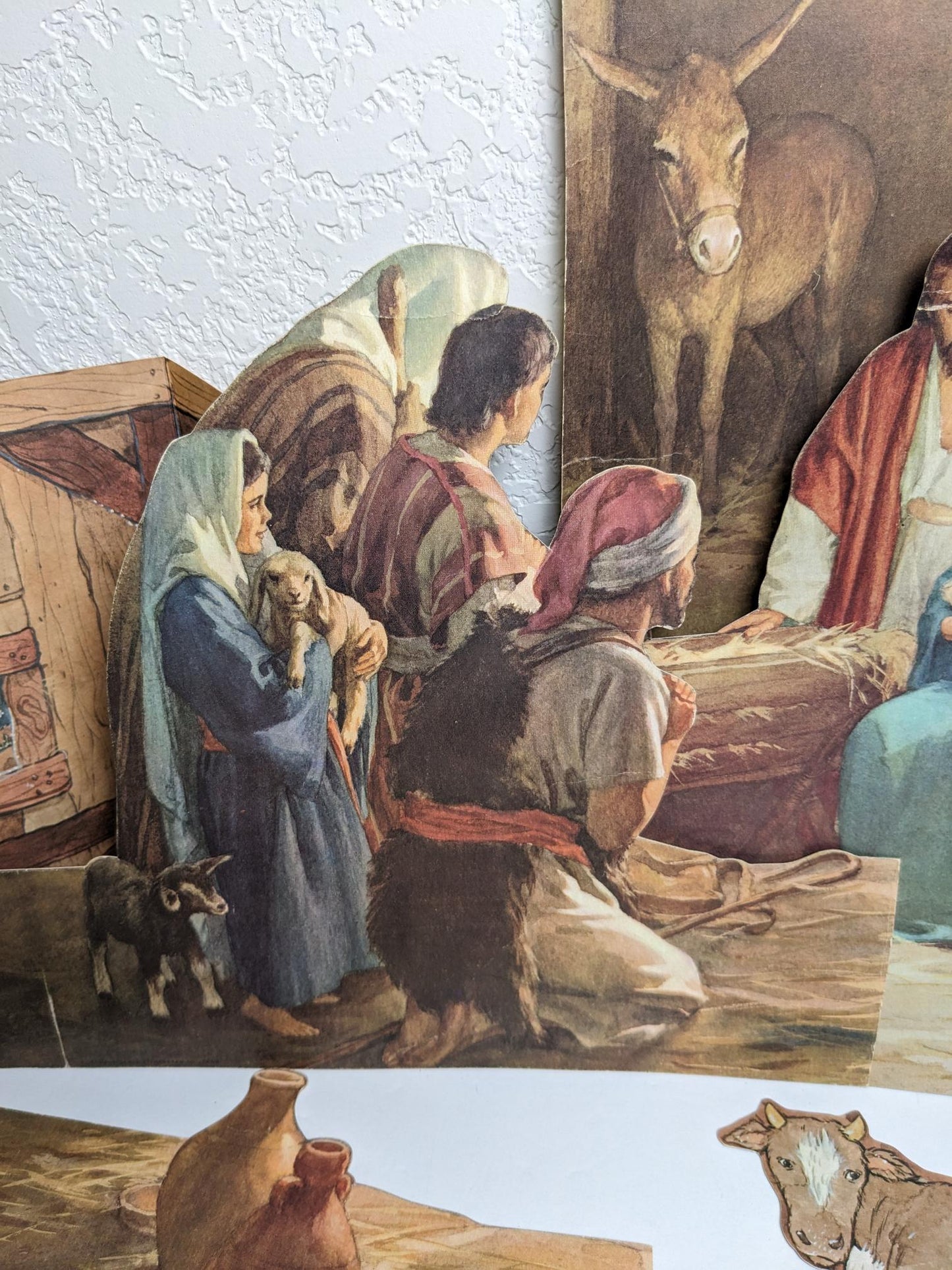 Paper Die Cut 3D Vintage Christmas Nativity Set
