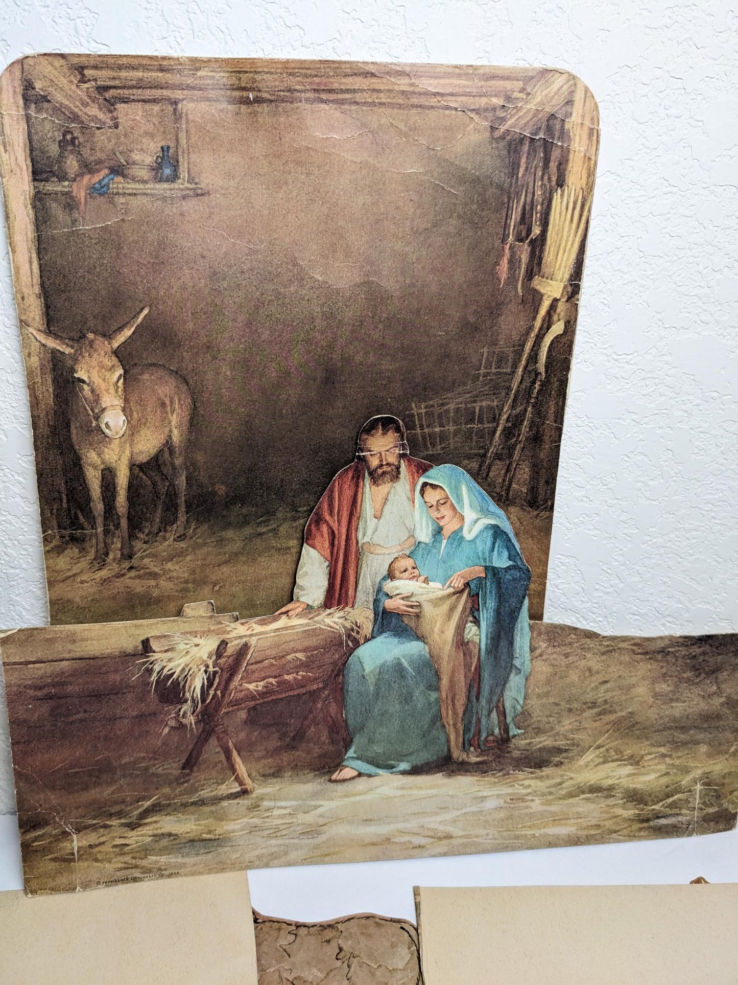 Paper Die Cut 3D Vintage Christmas Nativity Set