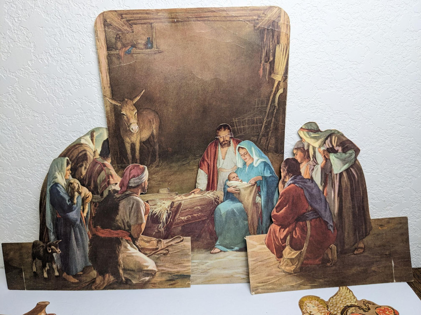 Paper Die Cut 3D Vintage Christmas Nativity Set