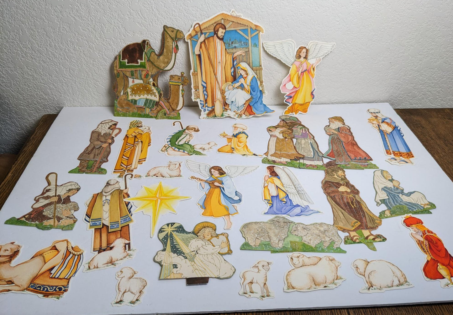 Vintage Paper Die Cut Christmas Nativity Set