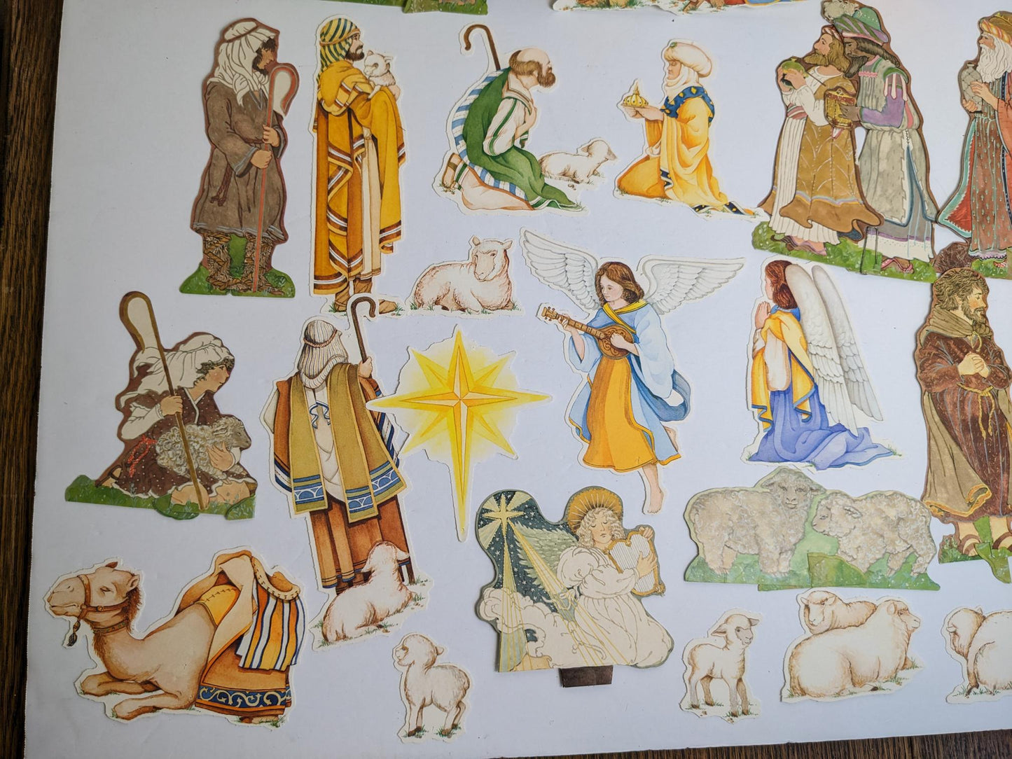 Vintage Paper Die Cut Christmas Nativity Set