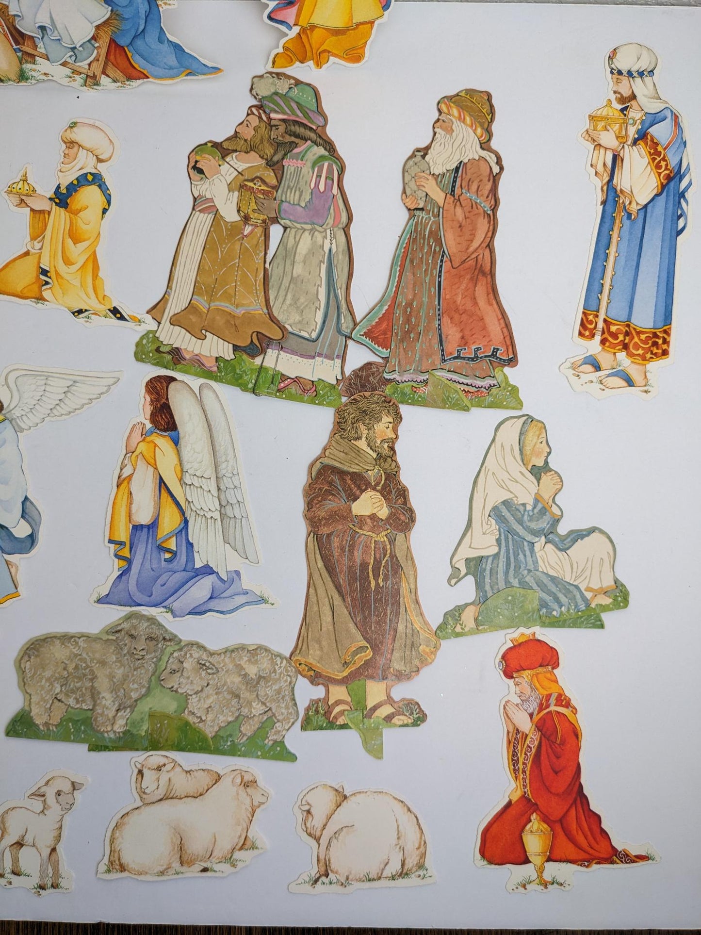 Vintage Paper Die Cut Christmas Nativity Set