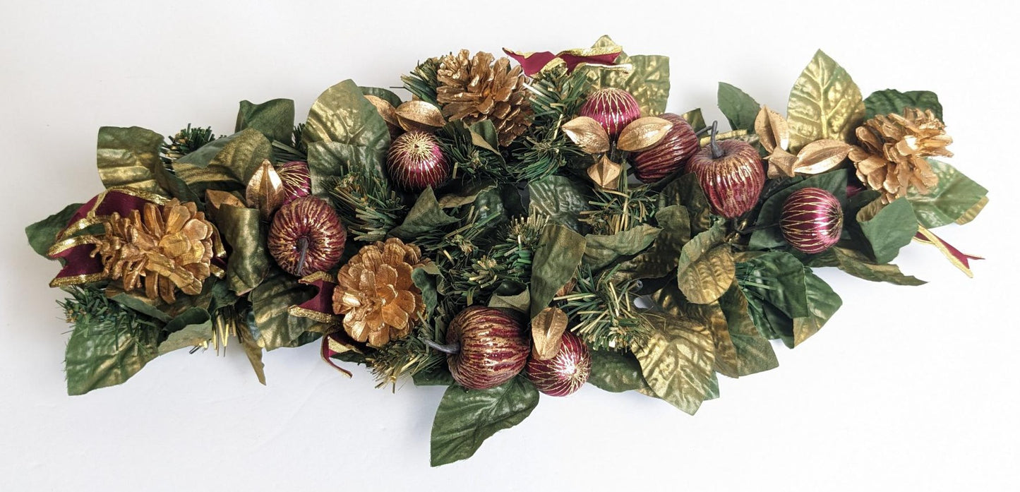 Vintage 1960's Holiday Candle Wreath Ring Centerpiece