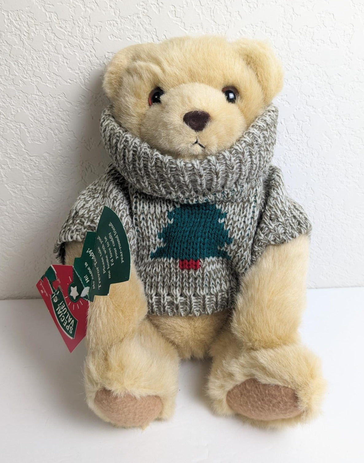 Hallmark Plush Stuffed Animal - Vintage Trevor Teddy Bear in Holiday Sweater