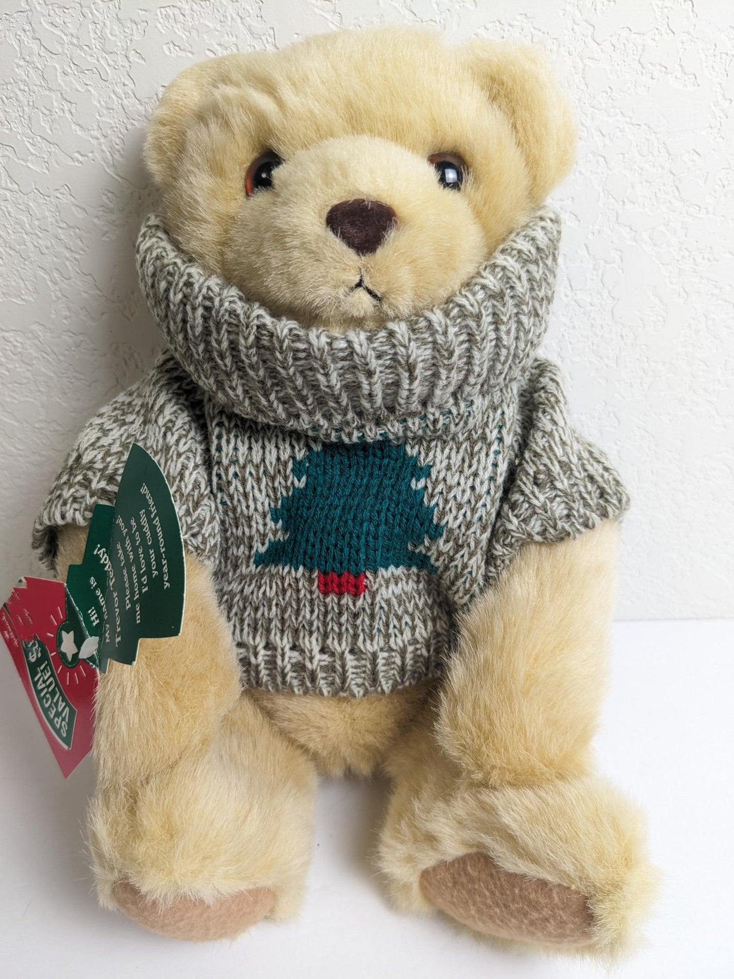 Hallmark Plush Stuffed Animal - Vintage Trevor Teddy Bear in Holiday Sweater
