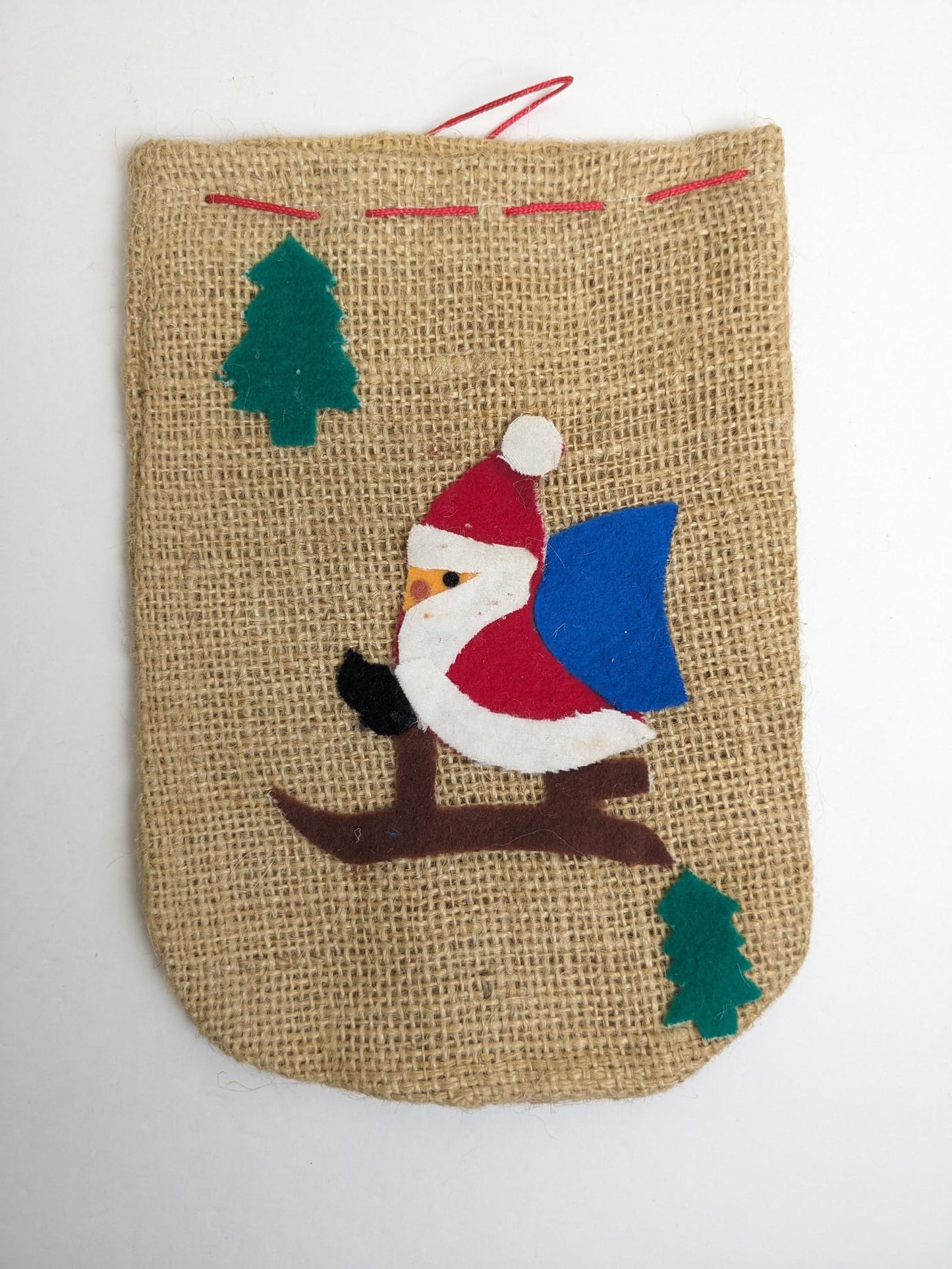 Vintage Burlap Christmas Gift Bag