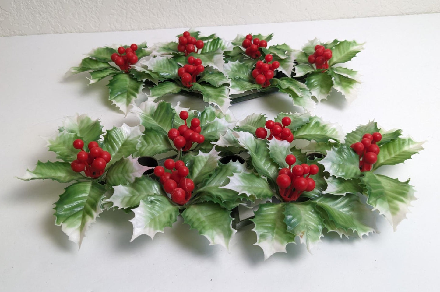 Vintage 1960's Christmas Centerpiece Candle Stick Holders