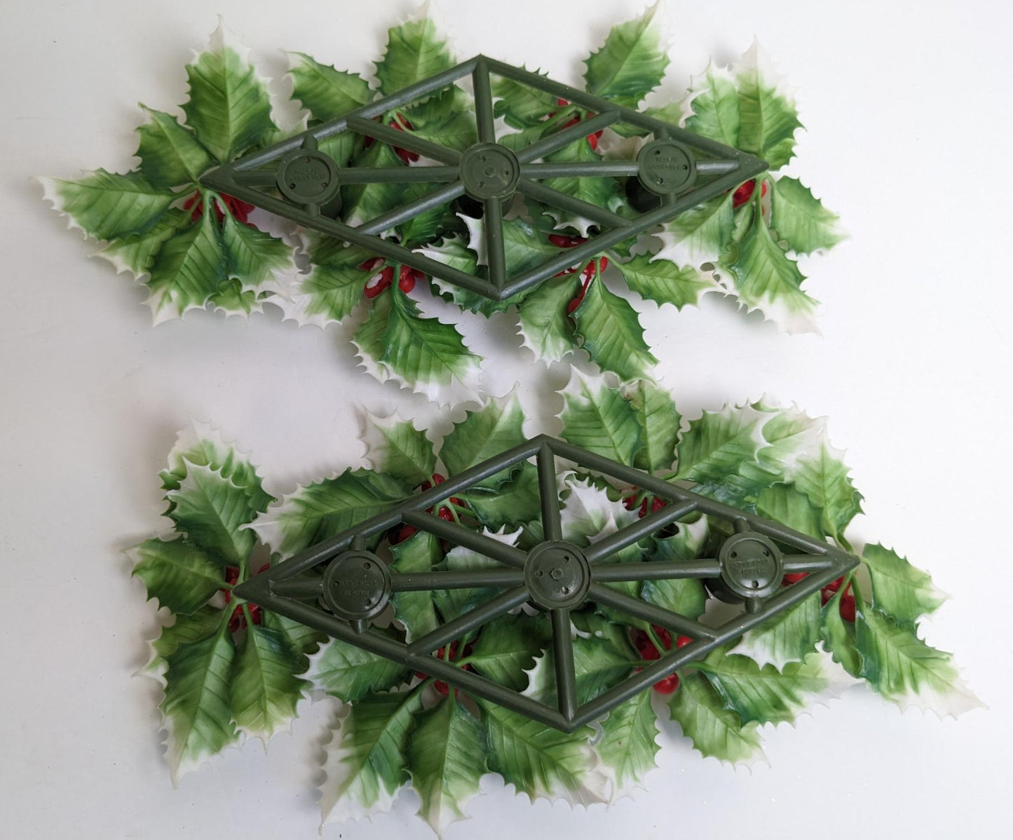 Vintage 1960's Christmas Centerpiece Candle Stick Holders