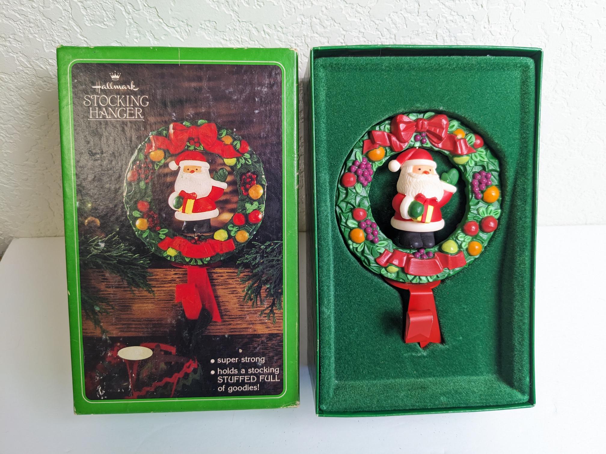 Vintage Hallmark Santa Claus Christmas Stocking Hanger