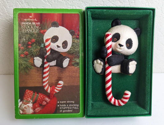 Vintage Hallmark Panda Bear Christmas Stocking Hanger