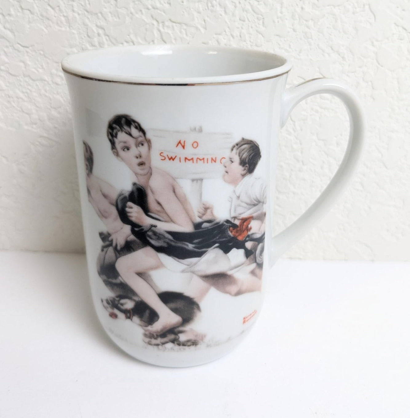 Vintage No Swimming Norman Rockwell Mug