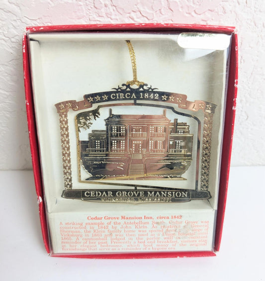 National Treasures Cedar Grove Mansion Christmas Ornament