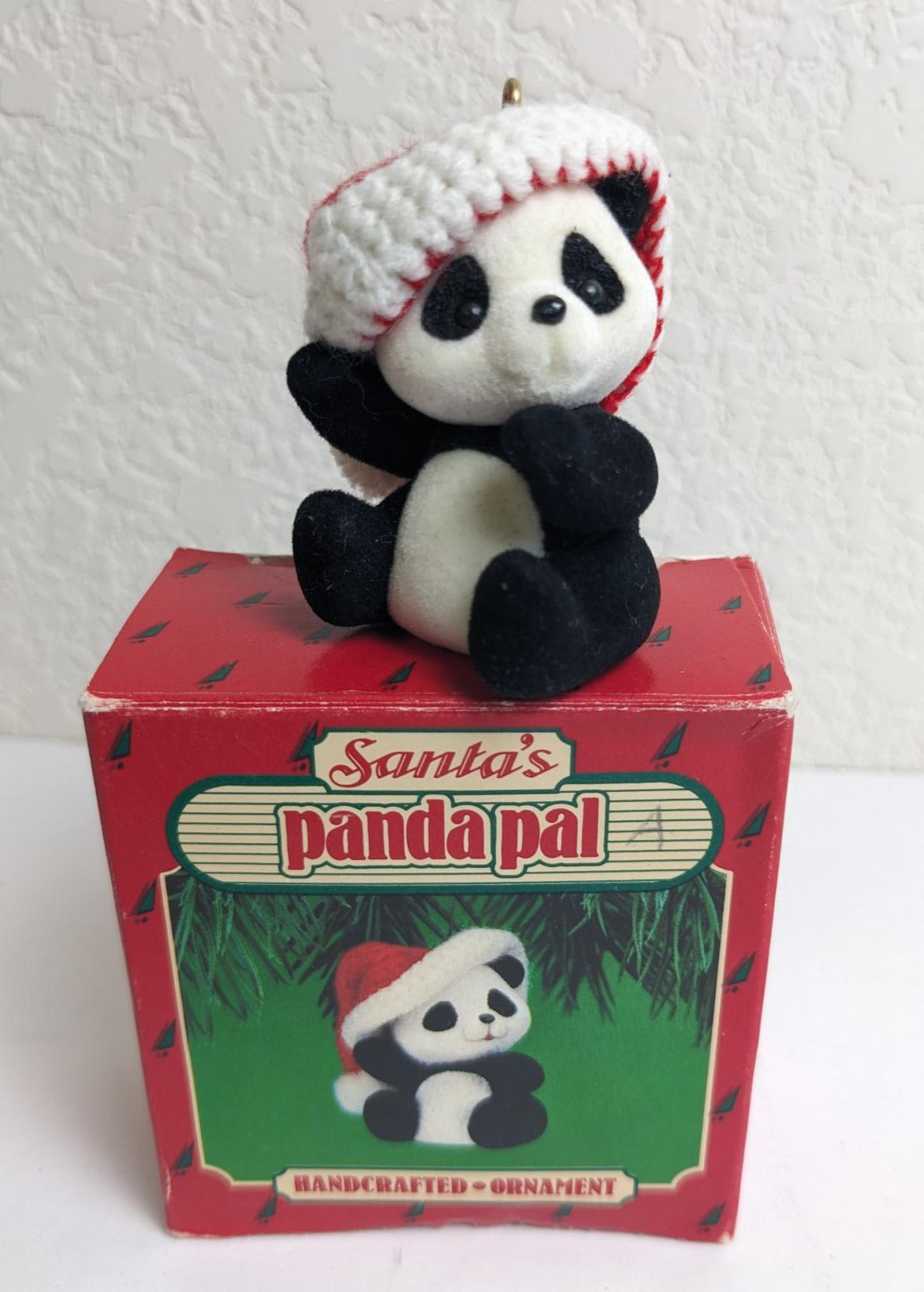 Santa's Panda Pal Hallmark 1986 Christmas Ornament