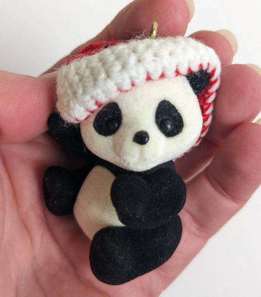 Santa's Panda Pal Hallmark 1986 Christmas Ornament