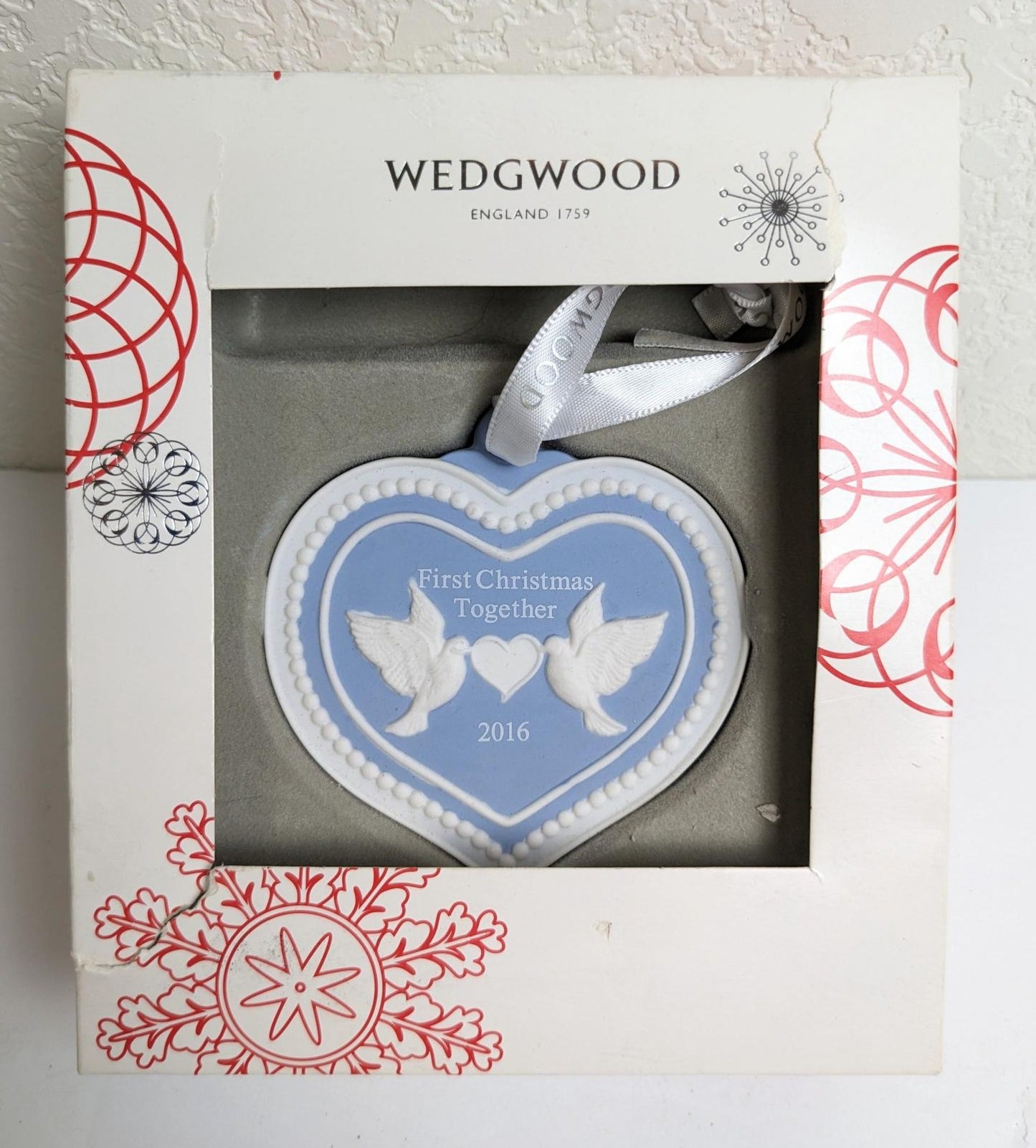 Wedgwood Heart 2016 First Christmas Together Ornament