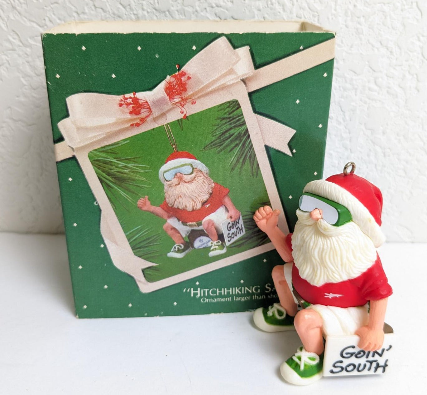 Hitchhiking Santa Christmas Ornament - Hallmark 1983