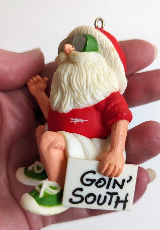 Hitchhiking Santa Christmas Ornament - Hallmark 1983