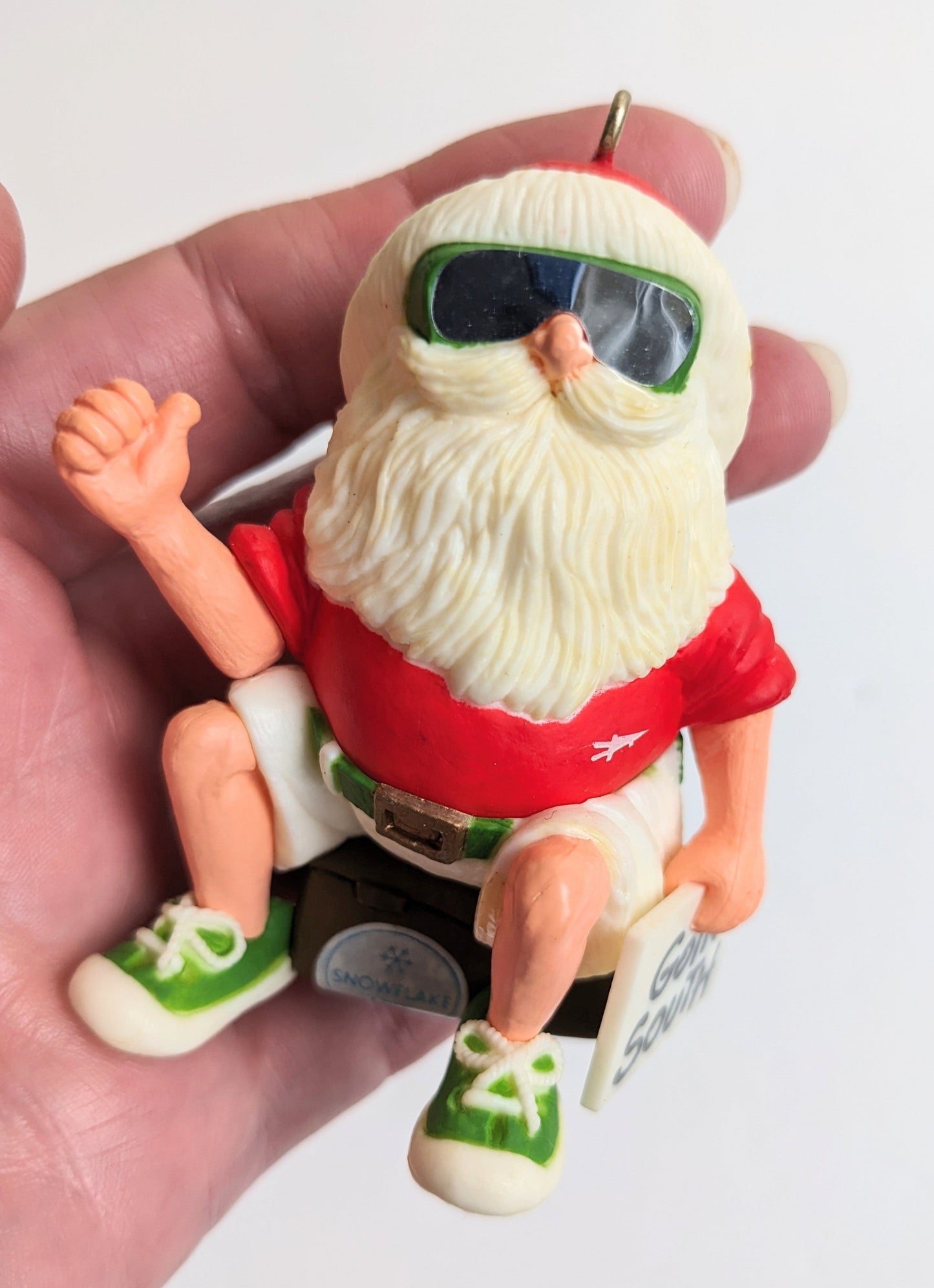 Hitchhiking Santa Christmas Ornament - Hallmark 1983