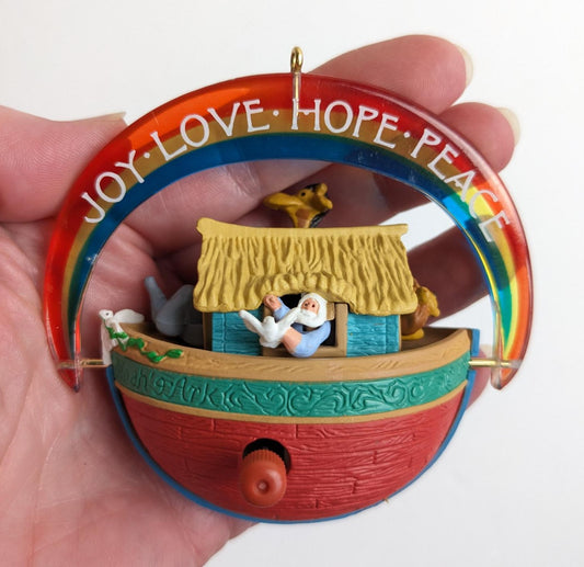 Noah's Ark Windup Christmas Ornament - Hallmark 1991