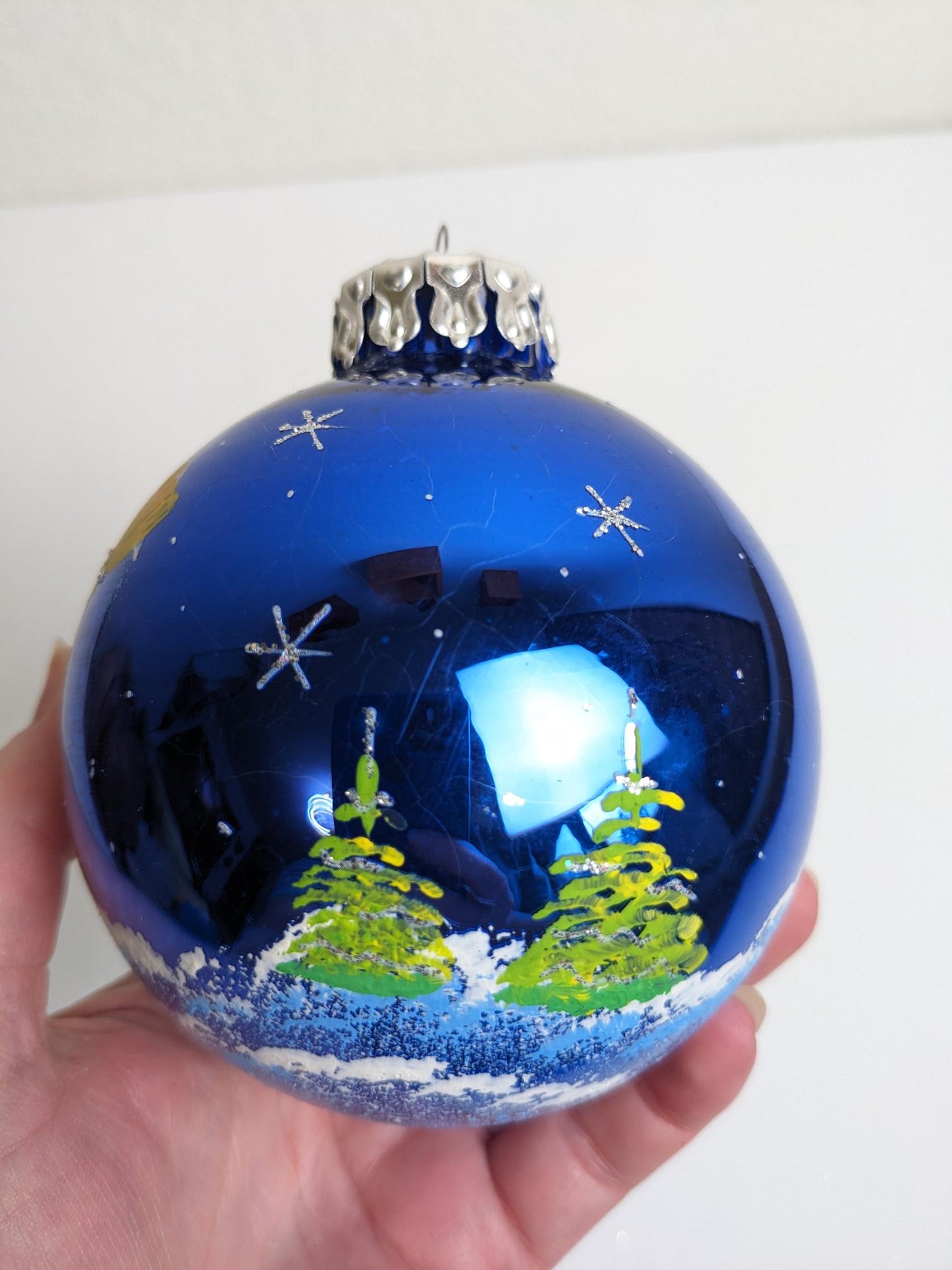 Large Hand Painted Snowman Christmas Ornament