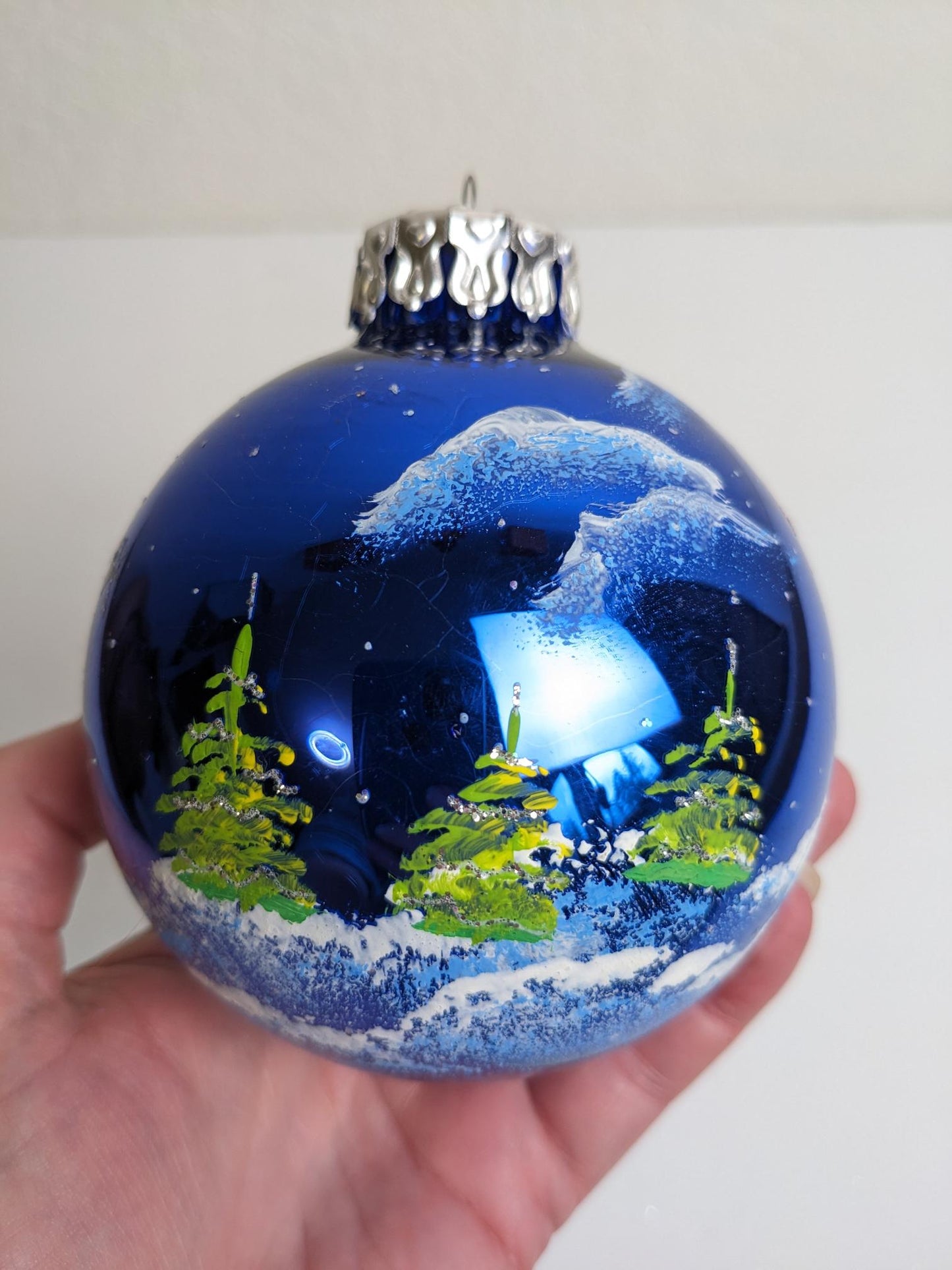 Large Hand Painted Snowman Christmas Ornament