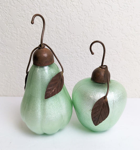 Large Pear and Apple Christmas Ornaments