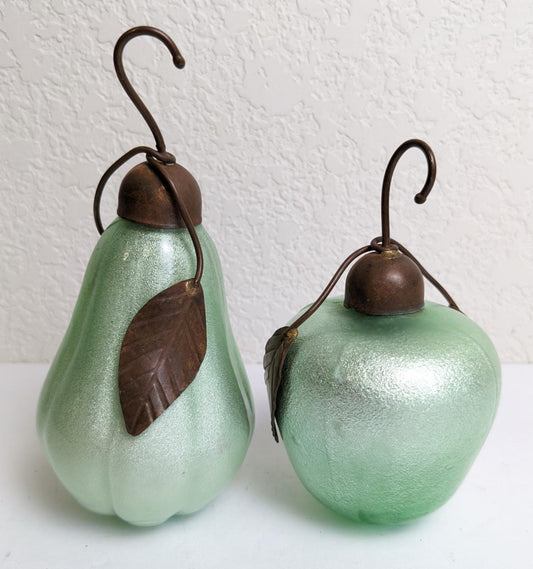 Large Pear and Apple Christmas Ornaments