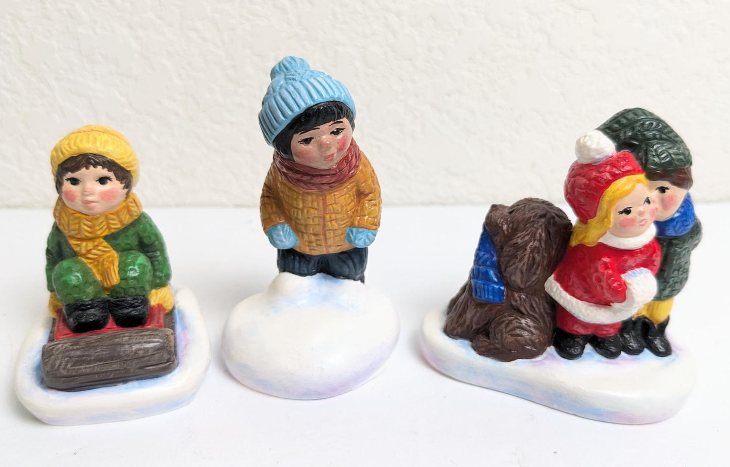 Vintage Village Kids and Pets At Play Christmas Village Figurines