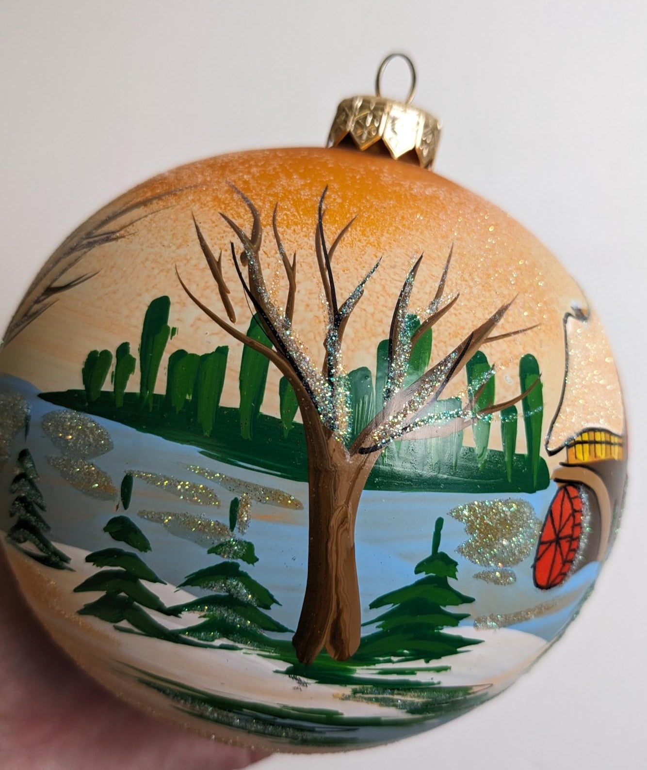 Large Hand Painted Christmas Ornament