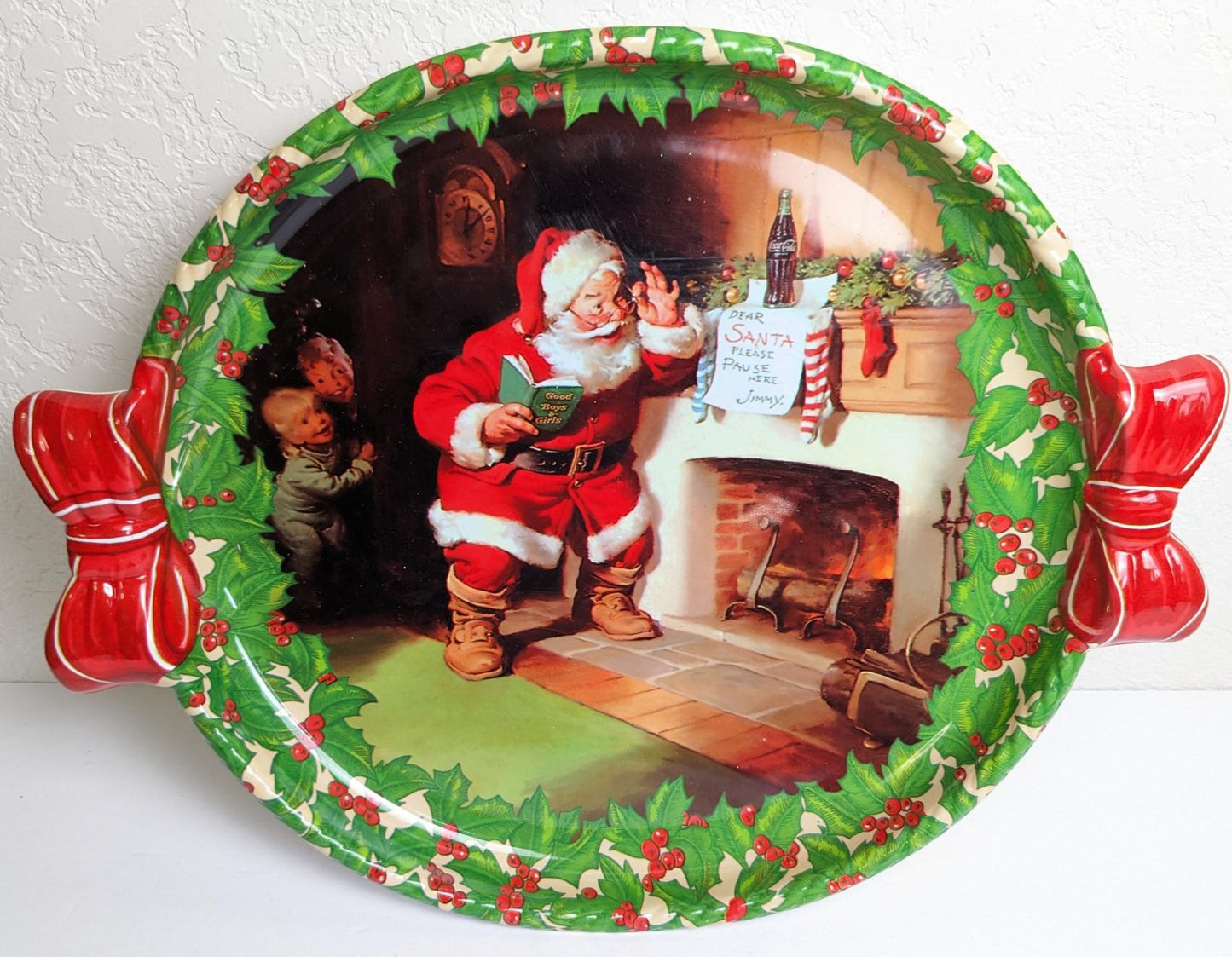 Coca Cola Santa Christmas Serving Tray