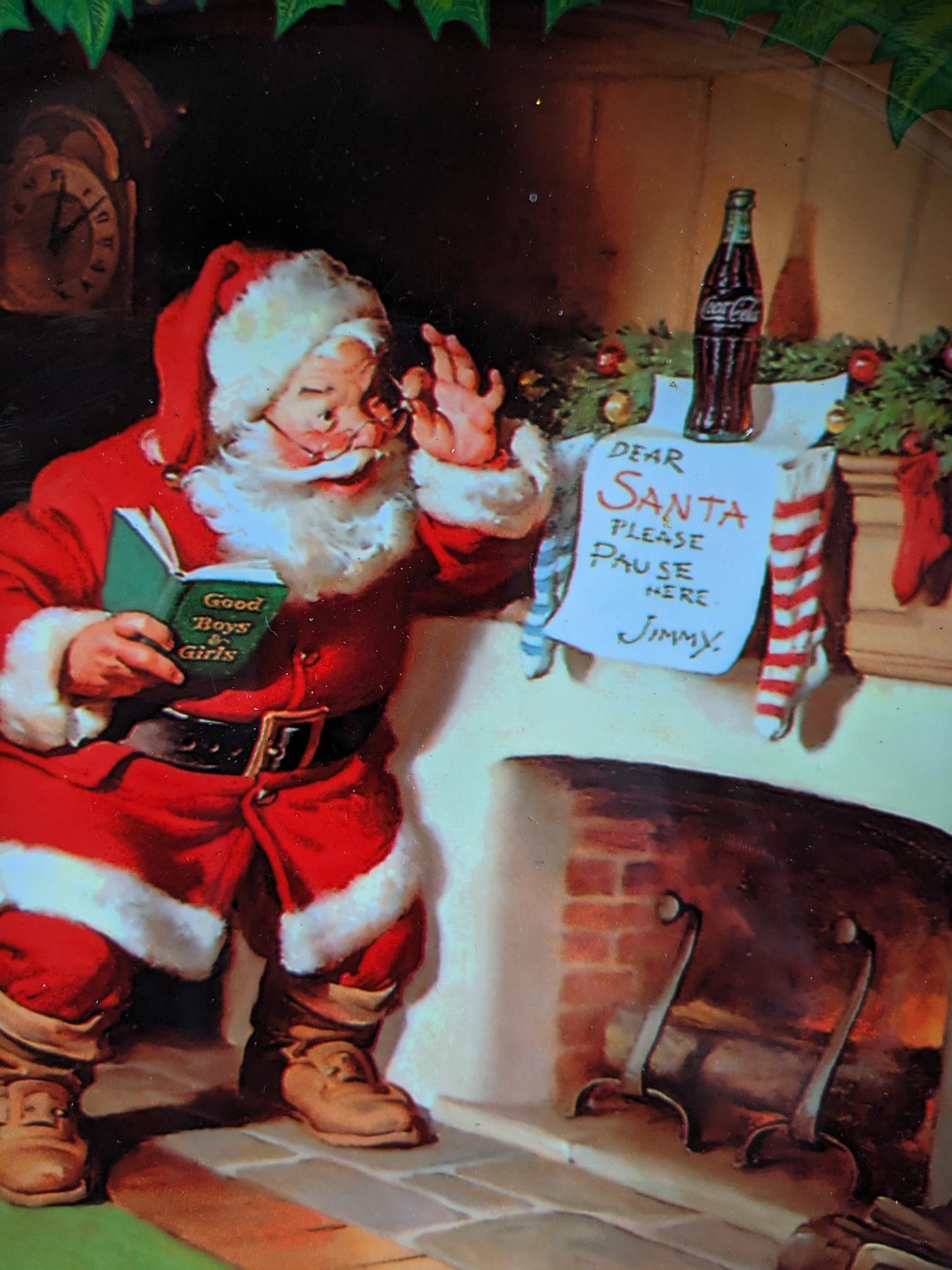 Coca Cola Santa Christmas Serving Tray