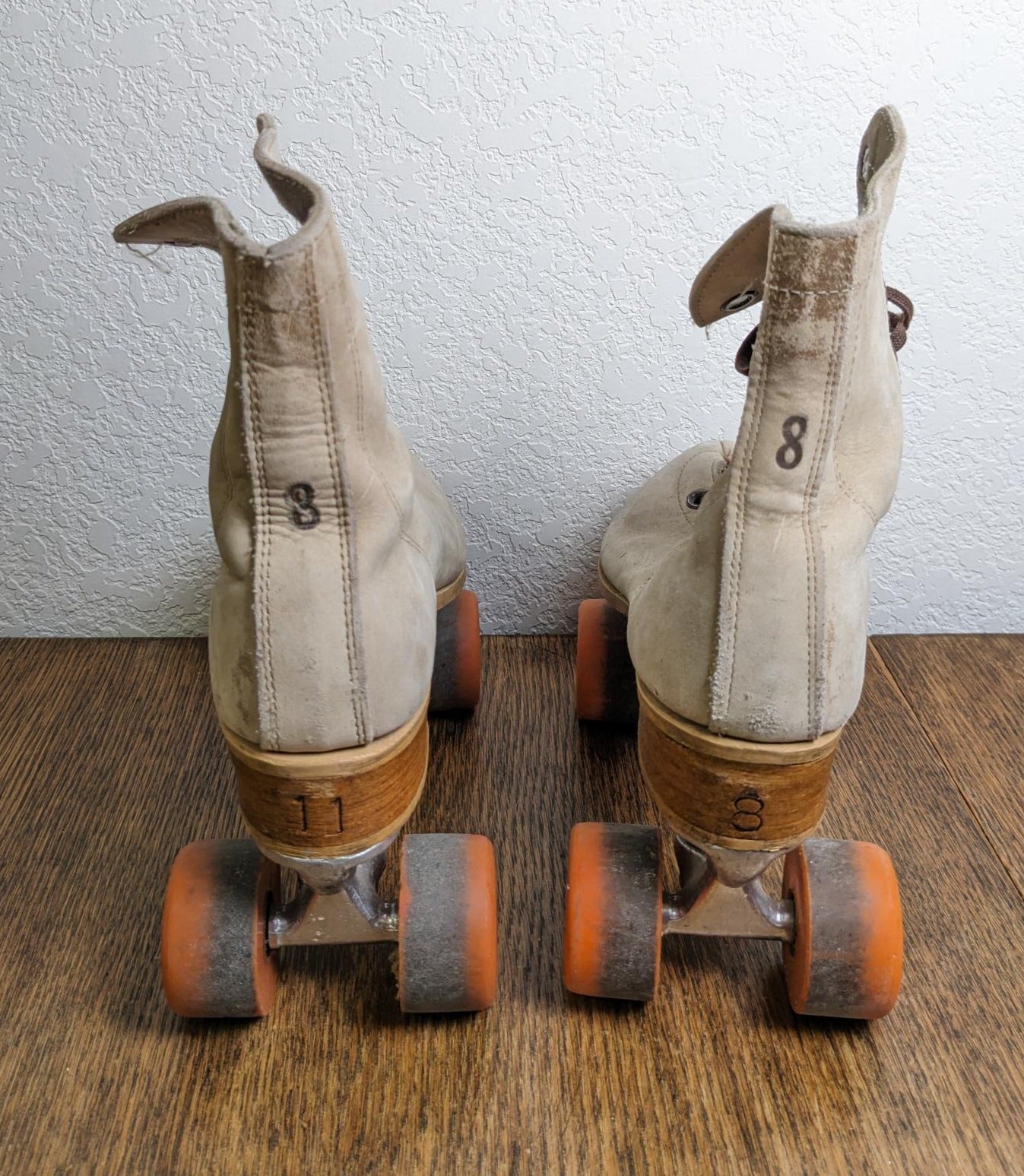 Vintage Tan Suede Roller Skates - Womans Size 8