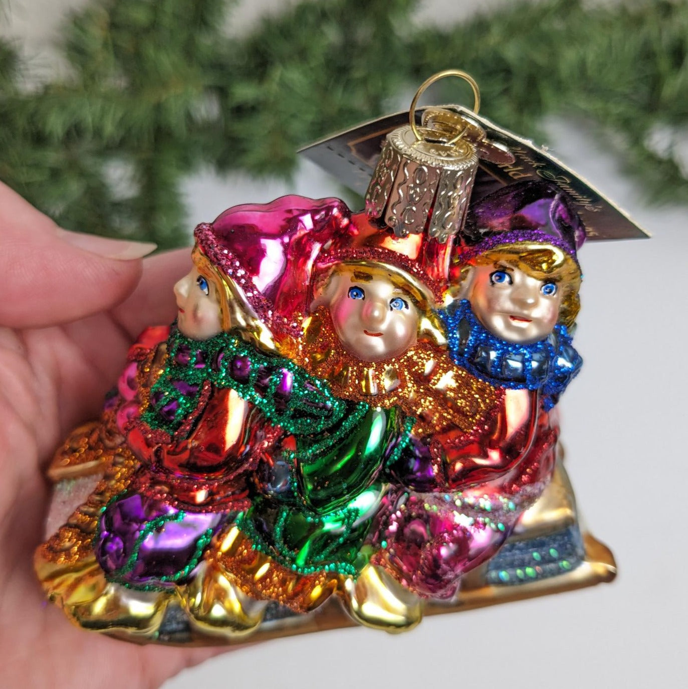 Children on Sled Retired Old World Christmas Ornament